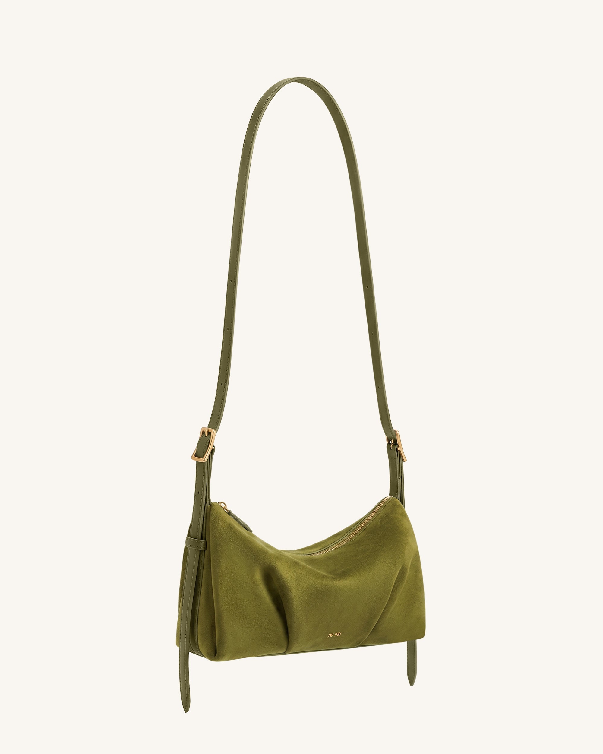 Loriette Sac bandoulière en suédine - Vert olive – Image 3