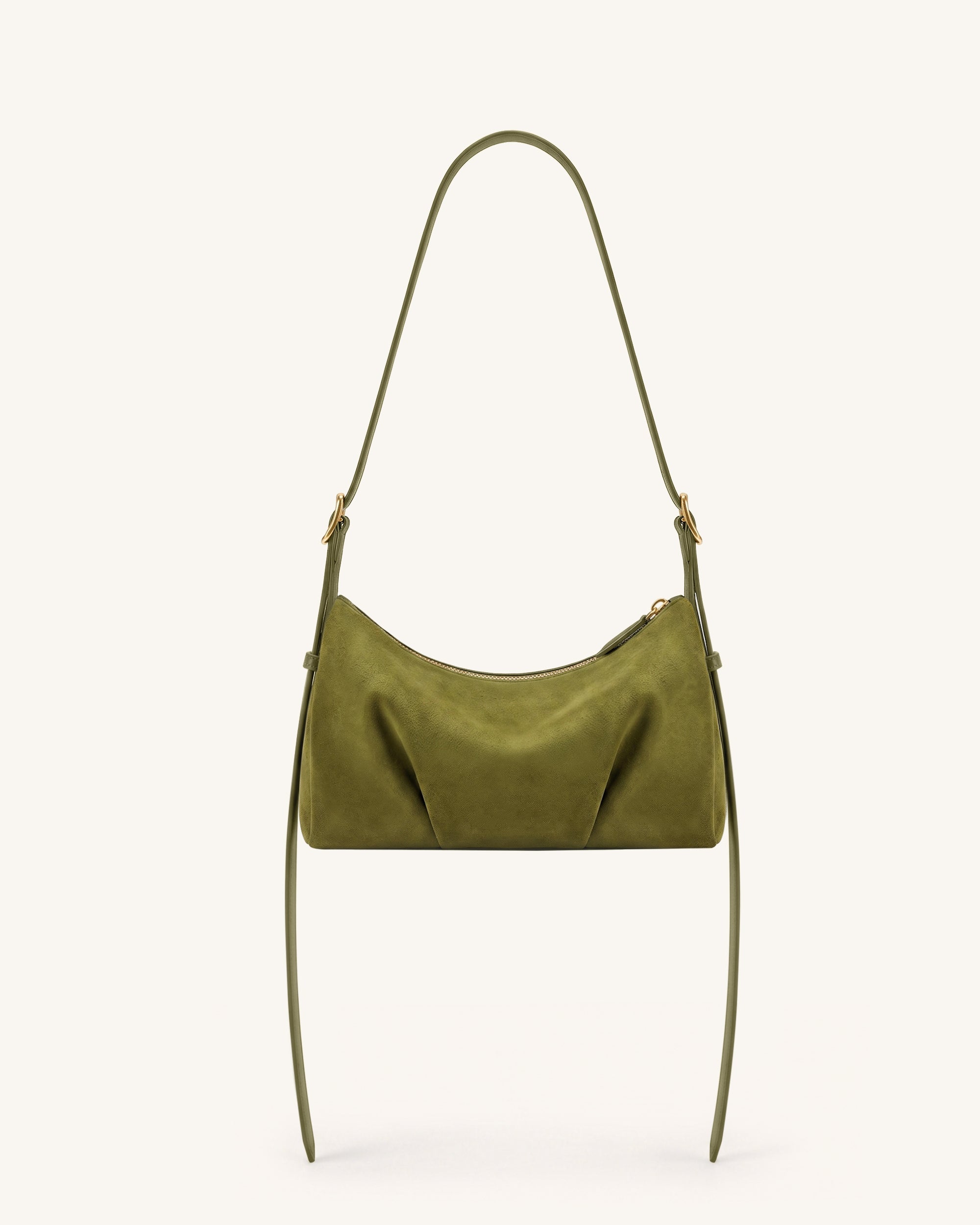Loriette Sac bandoulière en suédine - Vert olive – Image 4