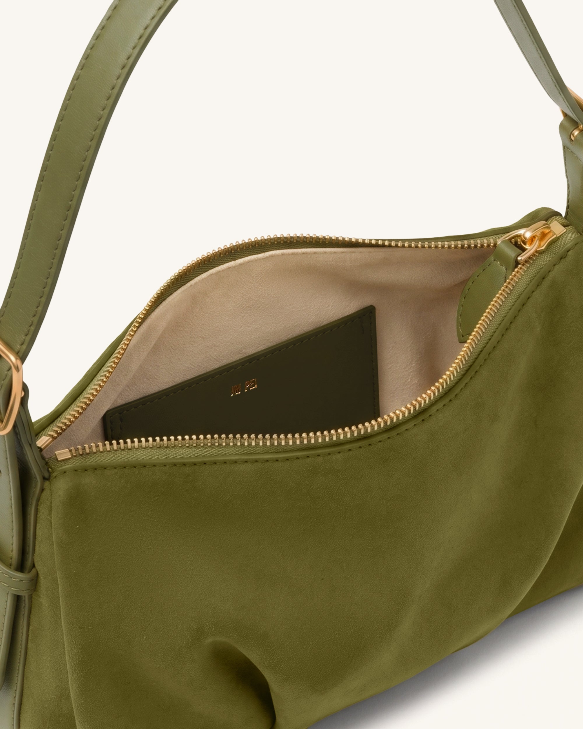 Loriette Sac bandoulière en suédine - Vert olive – Image 5