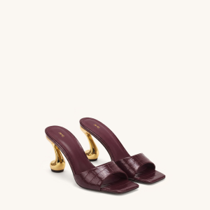 Hannah Mules à talons effet croco - Bordeaux