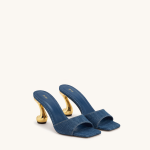Hannah Mules à talons en jean - Bleu jean