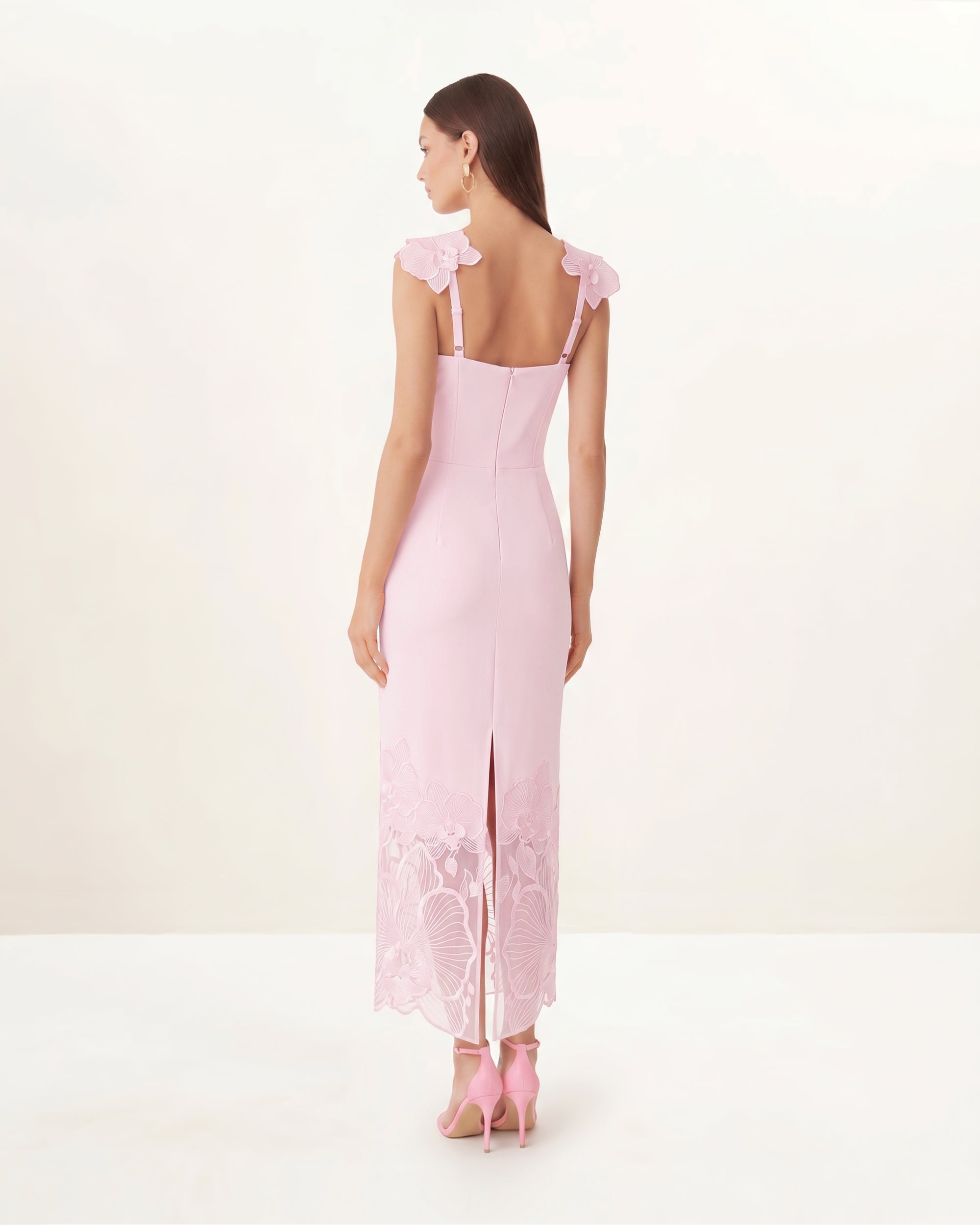 Orchid Robe corset brodée - Vieux rose – Image 2