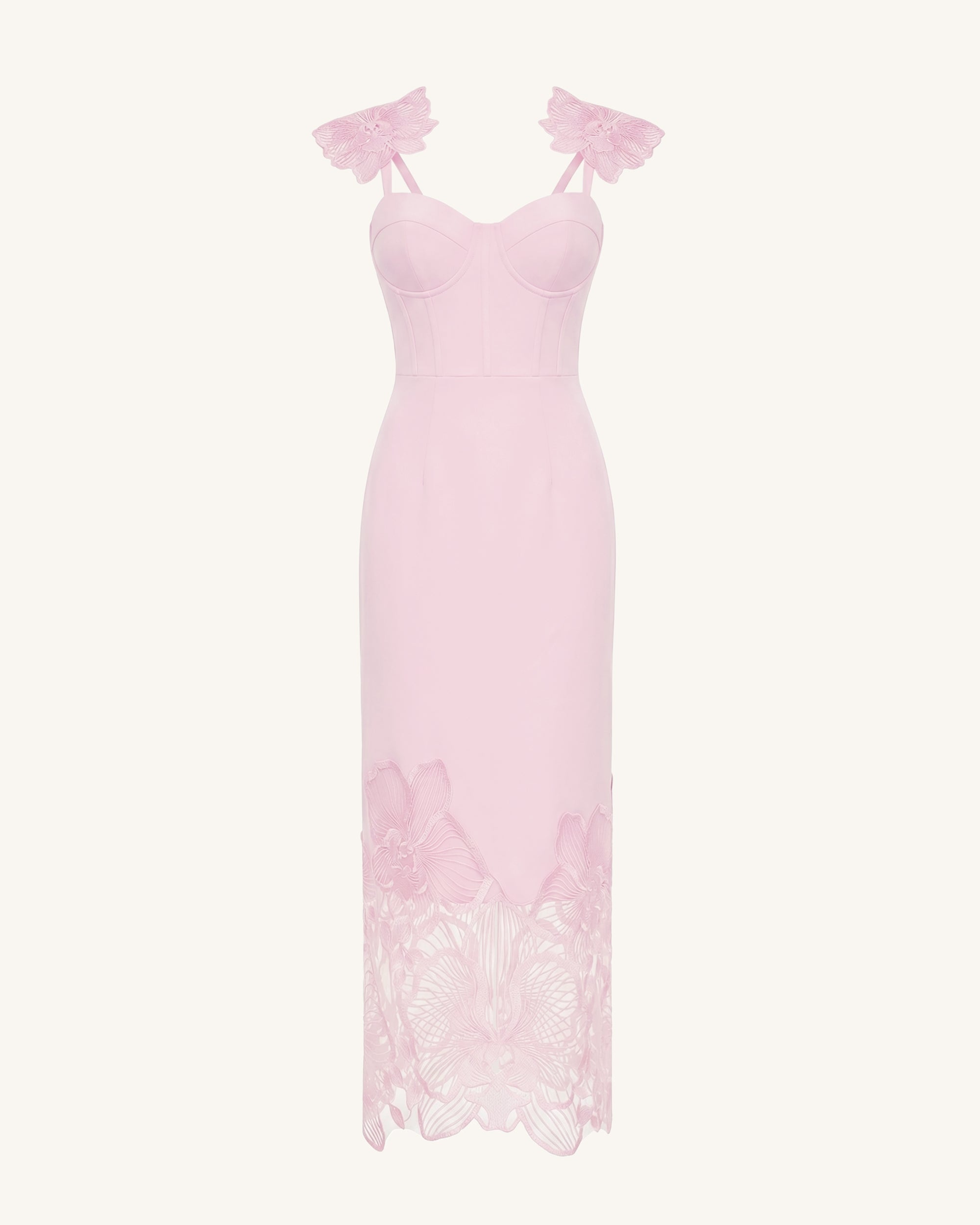 Orchid Robe corset brodée - Vieux rose – Image 3