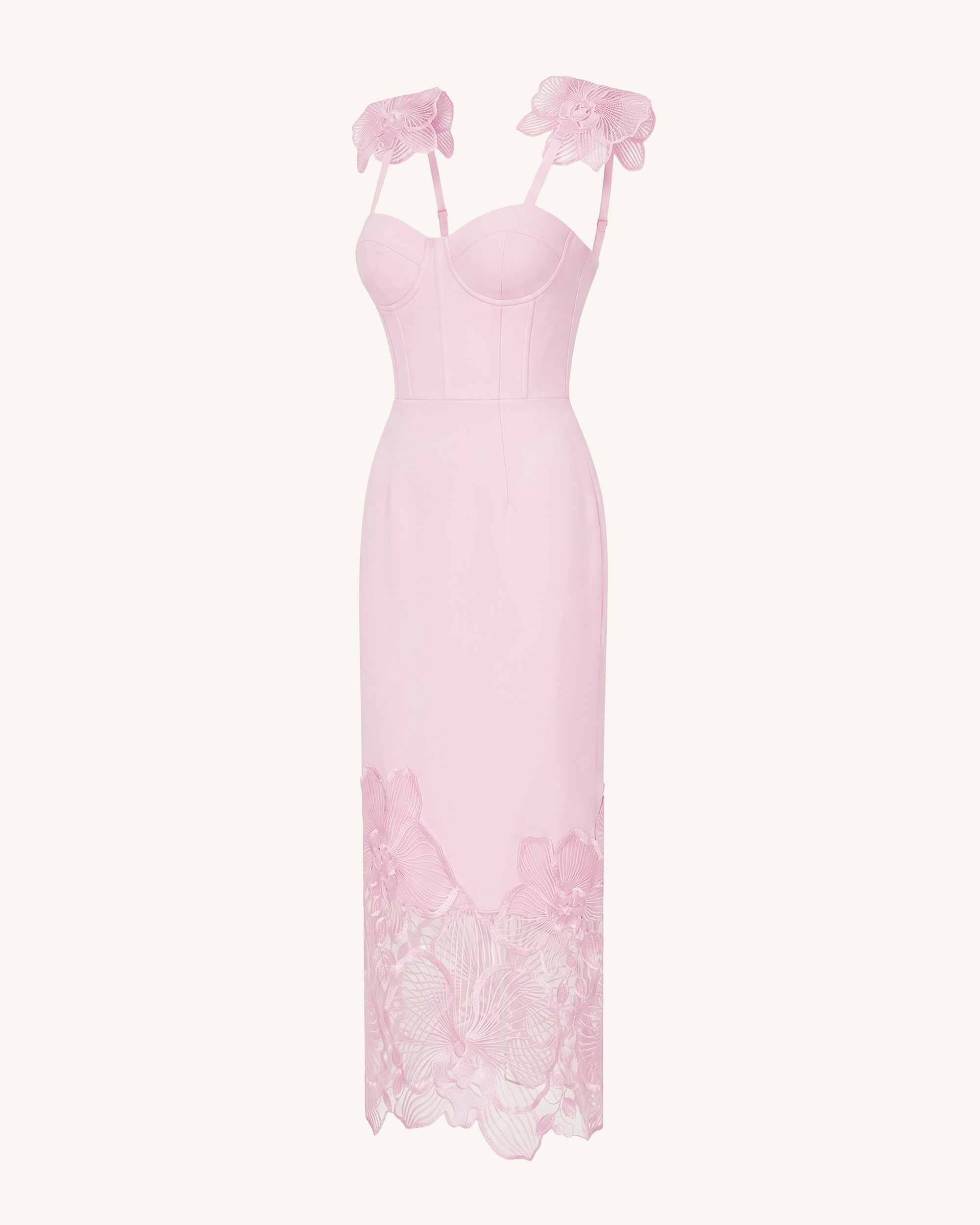 Orchid Robe corset brodée - Vieux rose – Image 4