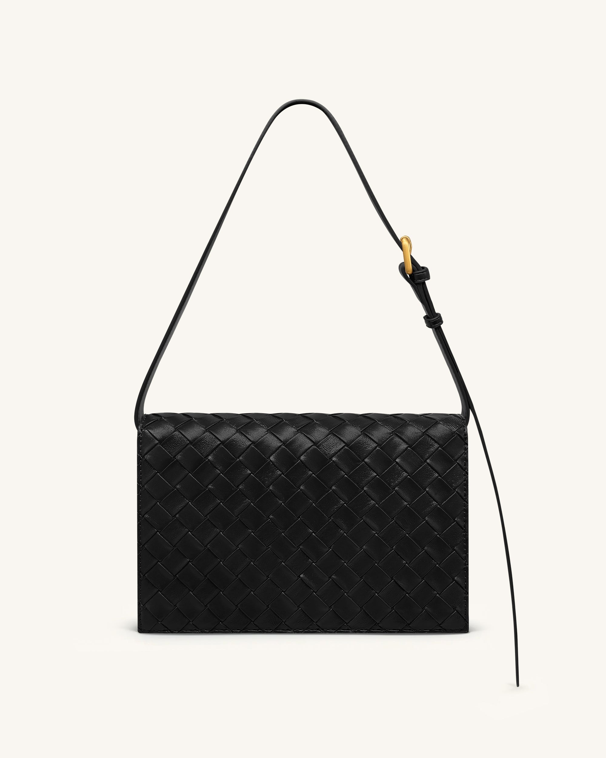Clio Sac bandoulière enveloppe à texture tressée - Noir – Image 3
