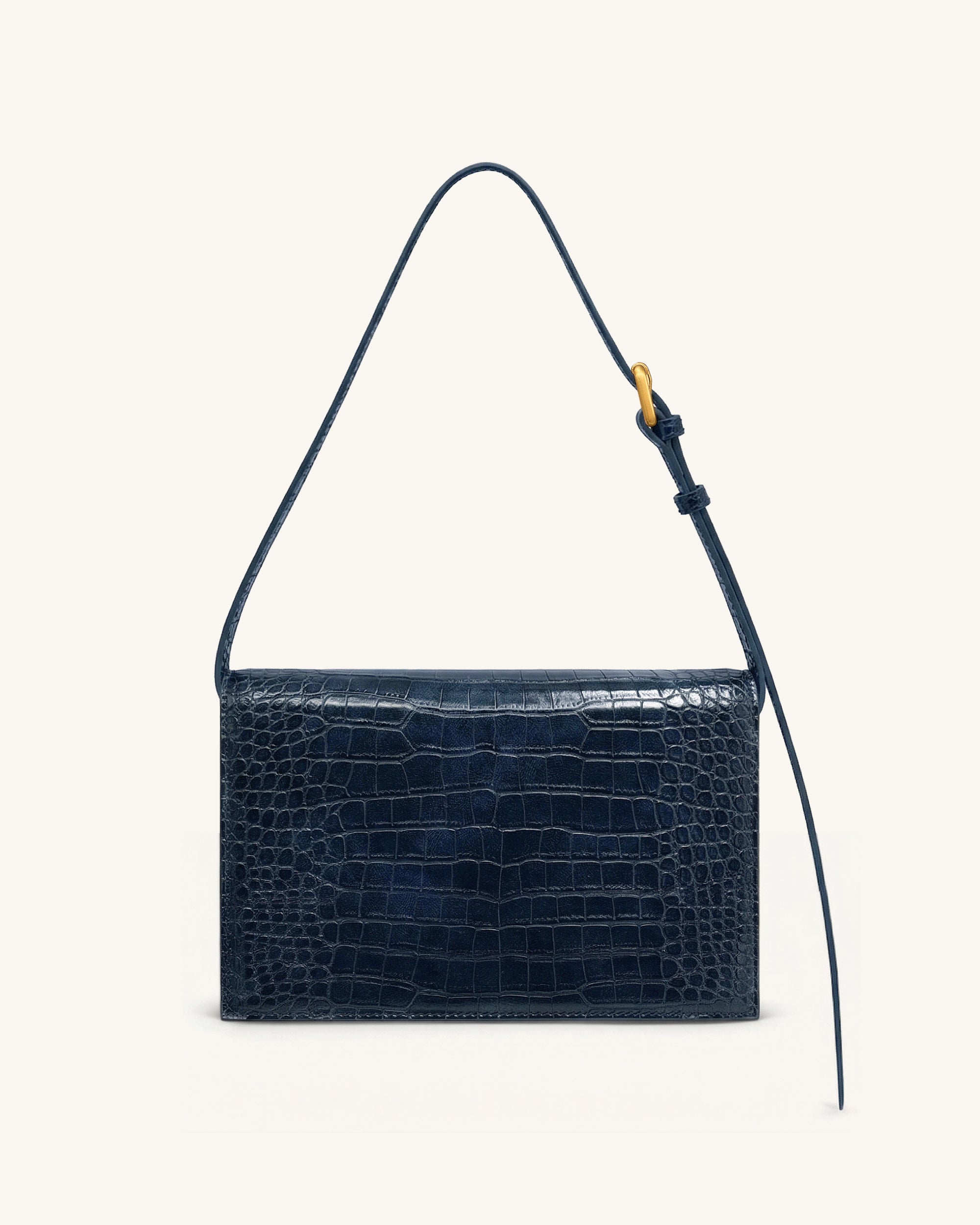Clio Sac bandoulière enveloppe - Effet croco marine – Image 3