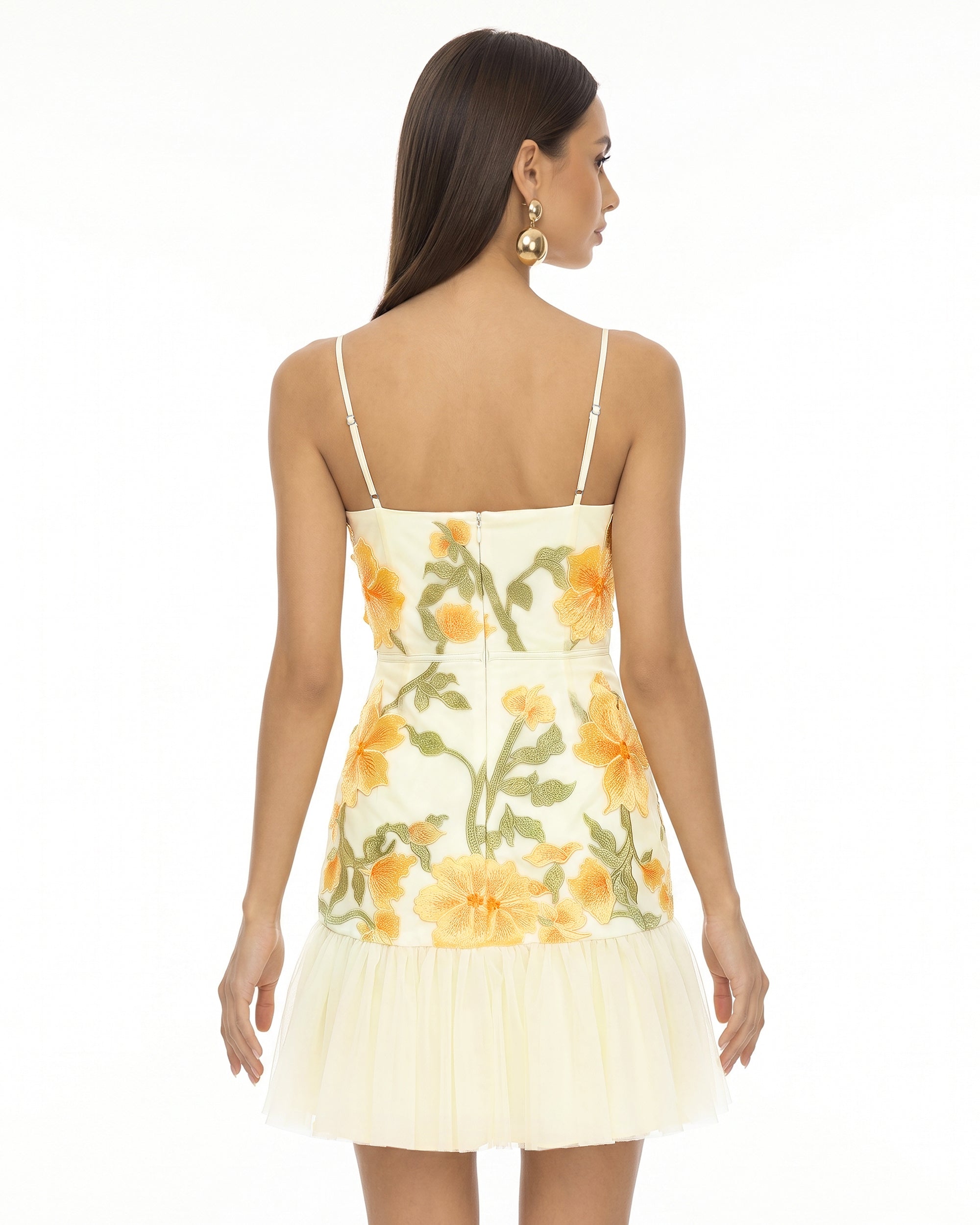 Mini robe à bretelles à fleurs - Souci – Image 2