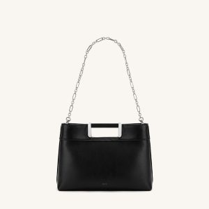 Elodie Sac à main à poignée chaîne - Noir
