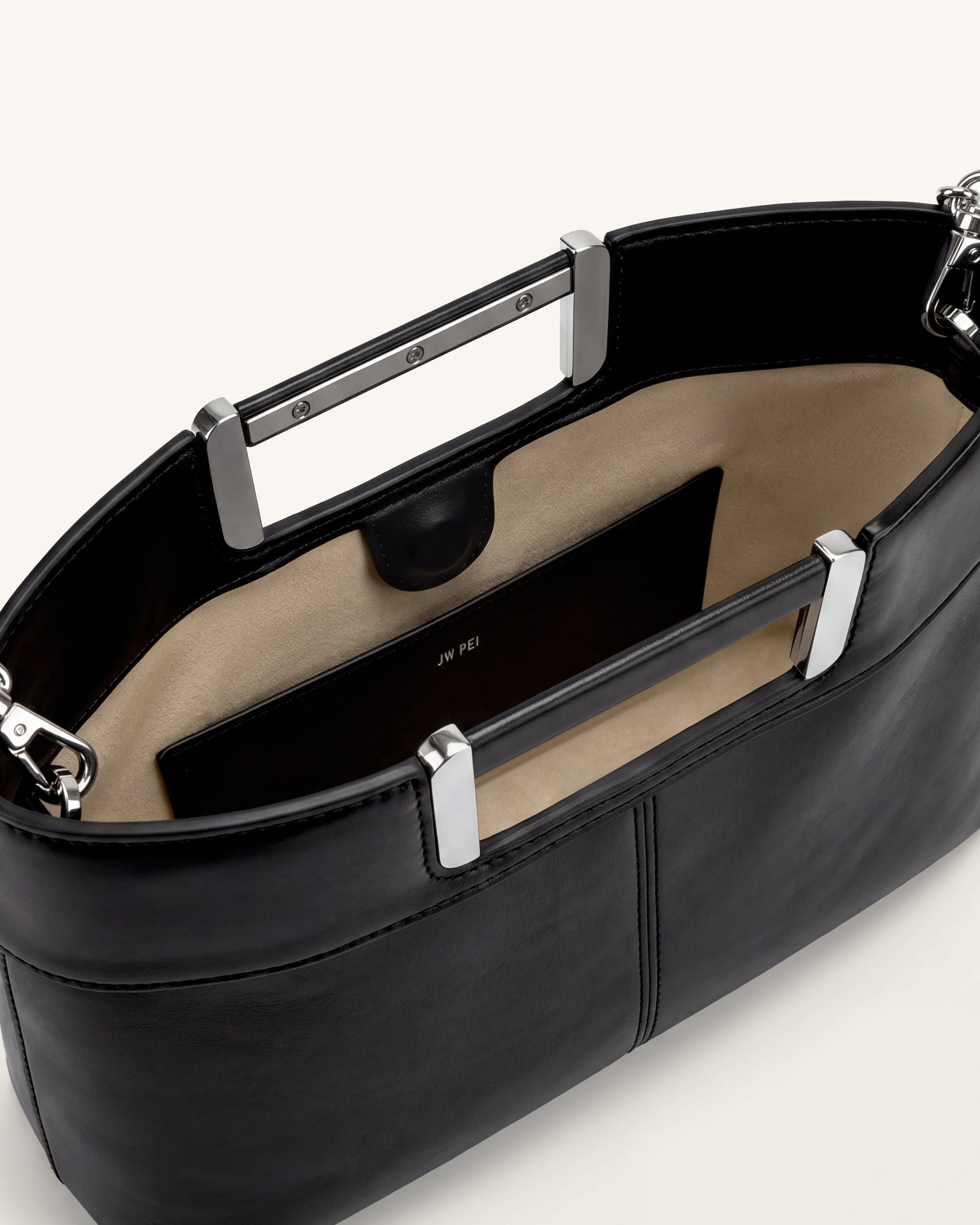Elodie Sac à main à poignée chaîne - Noir – Image 4