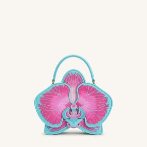 Flora Sac à poignée supérieure en forme d'orchidée - Rose Bleu