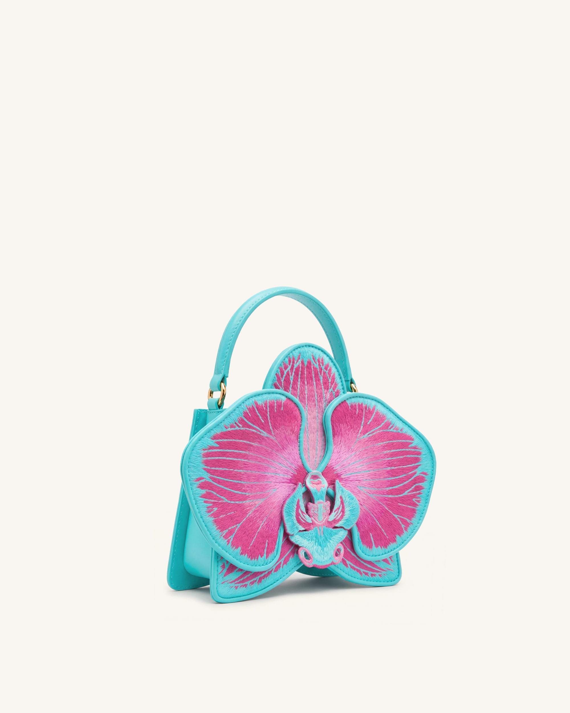 Flora Sac à poignée supérieure en forme d'orchidée - Rose Bleu – Image 2