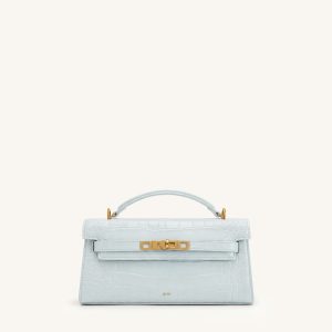 Sac à main supérieur Noor - Crocodile bleu