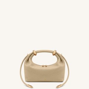 Ellie Sac à main à poignée supérieure orné d'un anneau métallique - Beige