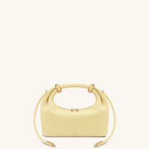 Ellie Sac à main à poignée supérieure orné d'un anneau métallique - Jaune citron