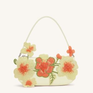 Sac bandoulière orné de perles Leona - Blanc cassé