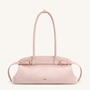 Sac bandoulière est-ouest en similicuir avec détail de ceinture Arden - Rose