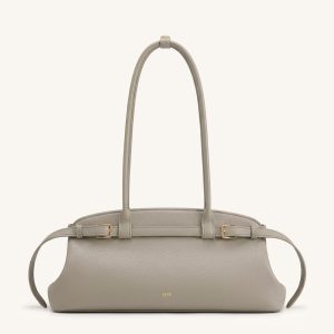 Sac bandoulière est-ouest avec détail de ceinture grainé Arden - Taupe