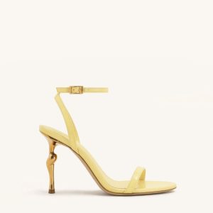 Alivia Sandales à talon en métal doré - Jaune pâle