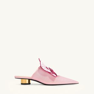 Helena Mules ajourées à décorations brodées - Rose