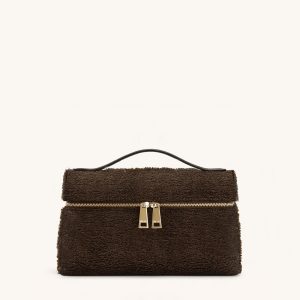 Thea Sac à poignée supérieure en fausse fourrure - Brun moka